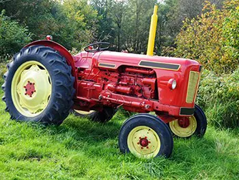 old red tractor