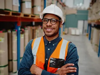 man in safety vest