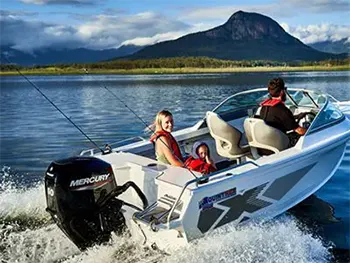 Boat with family